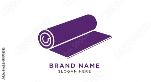Minimalist Yoga Mat Logo Design for Wellness and Fitness Brands.