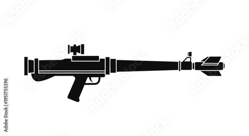 Rocket Launcher Silhouette Icon Vector Illustration