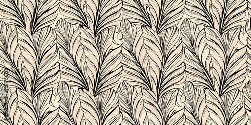Elegant art nouveau inspired pattern with flowing organic lines