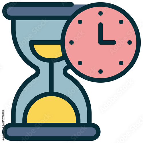 clock sand watch time filled outline icon