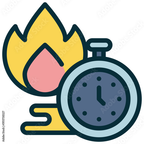 fire speed fast hurry burn time filled outline icon