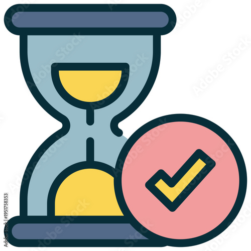 sand watch clock time truth check filled outline icon