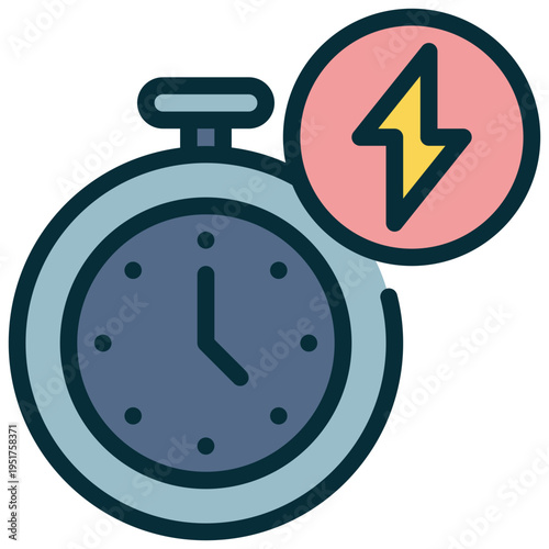 stop watch speed fast service time filled outline icon