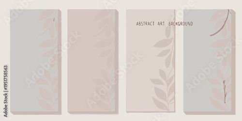 Abstract floral arrangements in neutral pastel shades displayed as wall art