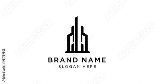 Modern abstract building logo design for real estate business.