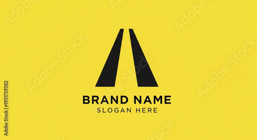 Modern abstract letter A logo design with brand name and slogan.