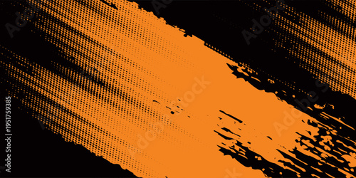 orange black brush Car sticker wrap pattern banner abstract sporty lines black orange color combination grunge brush modern. eps 10