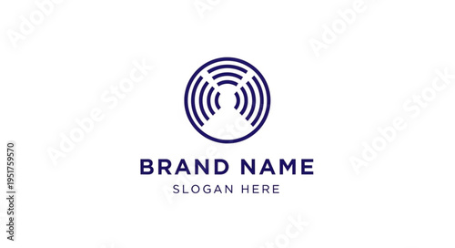 Modern Circular Logo Design with Brand Name and Slogan.