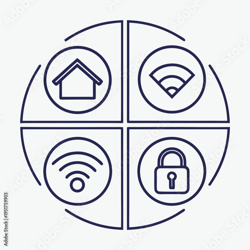 Smart home security system in a circle house