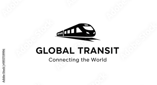 Modern train logo for global transit company.