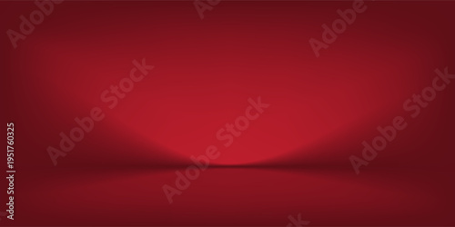 Abstract gradient podium background. Empty red 3D studio background. Clean scene for product presentation mockup template. eps 10