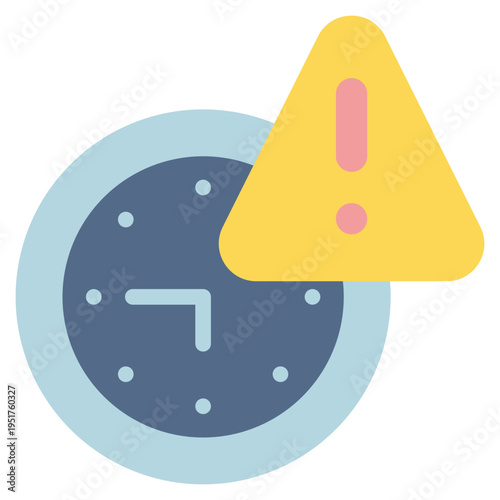 caution alarm exclamation warning time flat style icon
