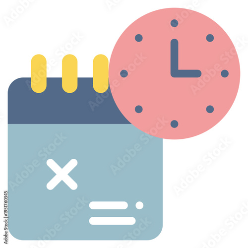 calendar date clock watch time flat style icon