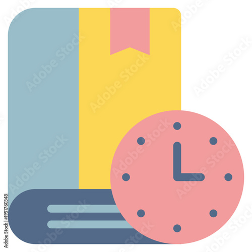 book reading learning education knowledge time flat style icon