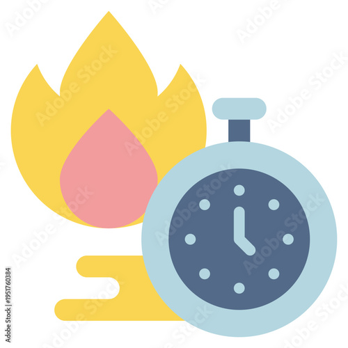fire speed fast hurry burn time flat style icon