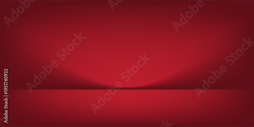 Abstract gradient podium background. Empty red 3D studio background. Clean scene for product presentation mockup template. eps 10