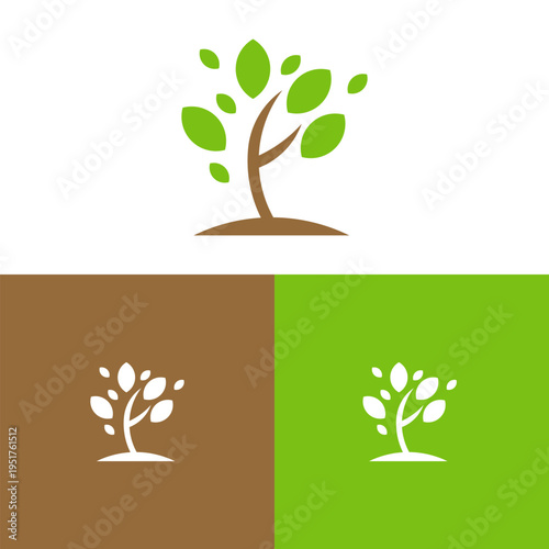 Fresh Growing Tree Sprout Logo
