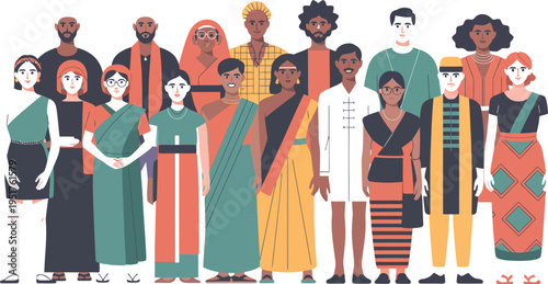 Diverse group of people from various cultures and ethnicities gathered together