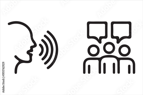 Communication concept a person speaking to a group of people