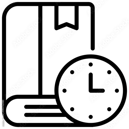 book reading learning education knowledge time simple line icon