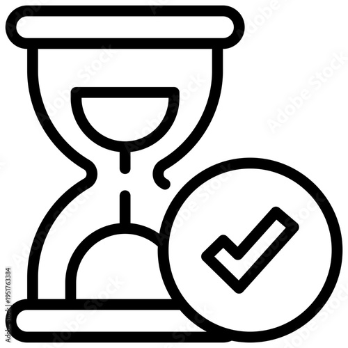 sand watch clock time truth check simple line icon