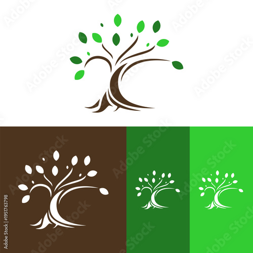 Elegant Artistic Tree with Flowing Branches Logo