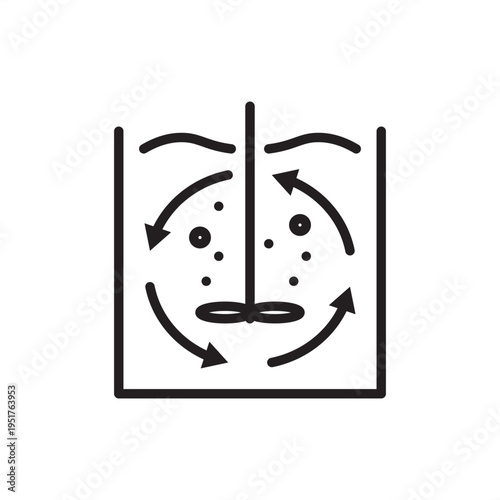 Denitrification tank icon. Water treatment tech, representing anoxic reactor hardware, nitrate removal tools, nitrogen cycle engineering systems, and environmental wastewater management equipment.