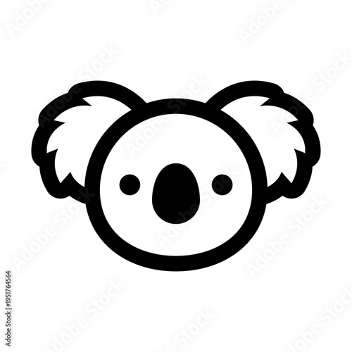 Vector koala head line icon
