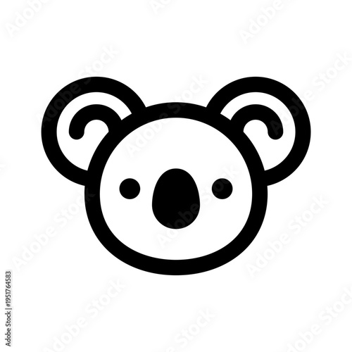 Vector koala head line icon