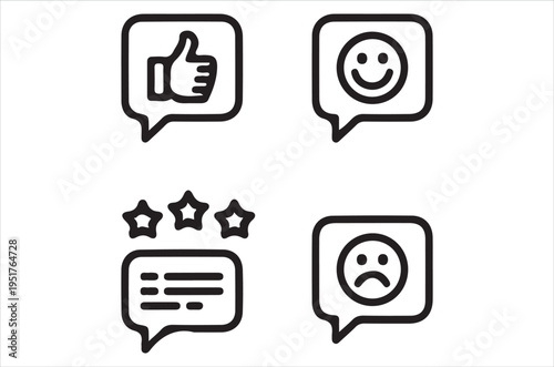 Simple icons depicting positive and negative feedback and ratings