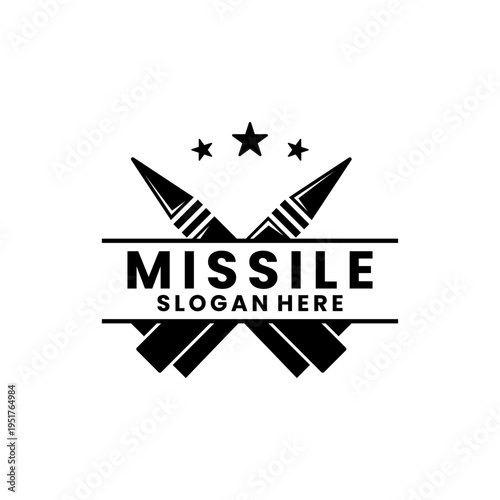 Missile Military Logo design vector. Elegant and Vintage Missile logo icon