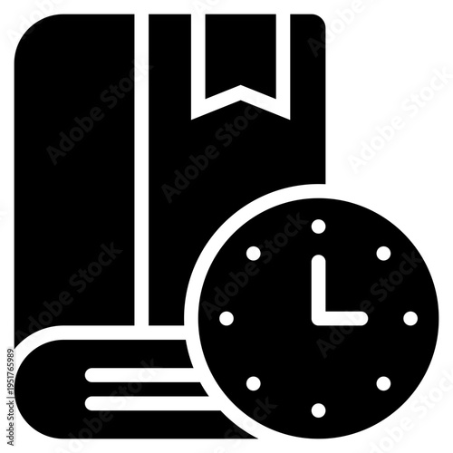 book reading learning education knowledge time solid glyph icon
