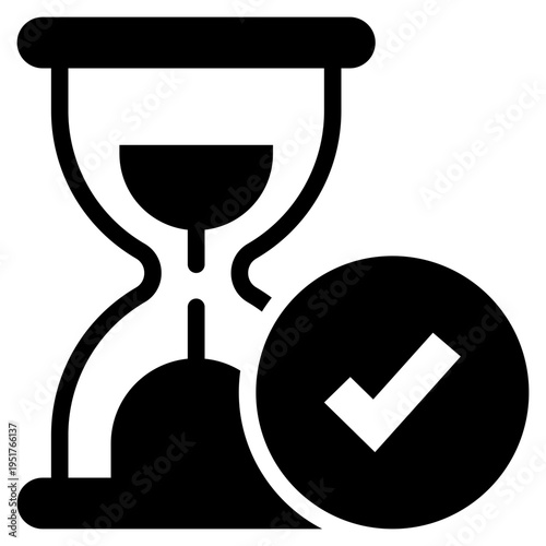 sand watch clock time truth check solid glyph icon