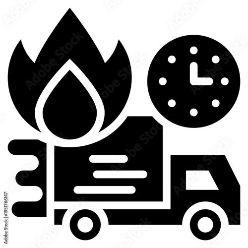 truck transport delivery fast speed solid glyph icon