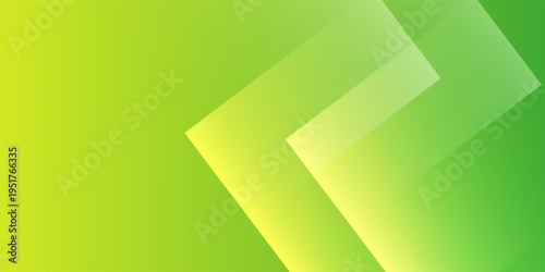 Abstract Green and Yellow Geometric Gradient Background with Overlapping Rectangular Shapes