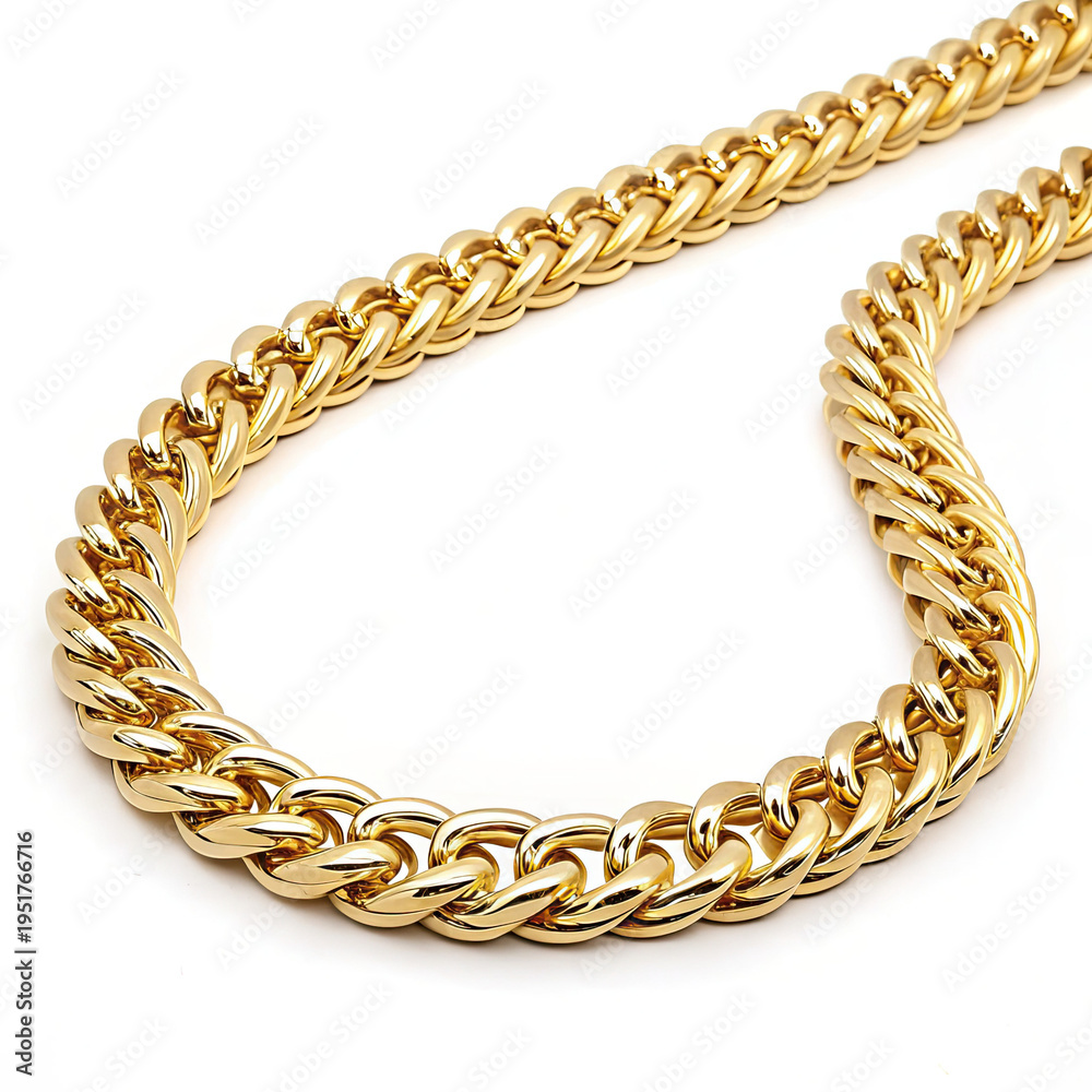 Obraz premium gold chain isolated on white background