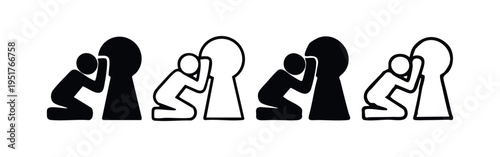 Figure Holding Burning Candle Icon Set, Symbolizing Hope, Remembrance, and Light