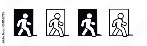 Human Figure Holding Star Icon Set for Awards, Quality, and Achievement