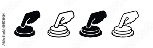 Hand Pressing a Button Icon Set