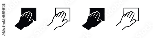 Hand Wiping or Cleaning Surface Icon Set