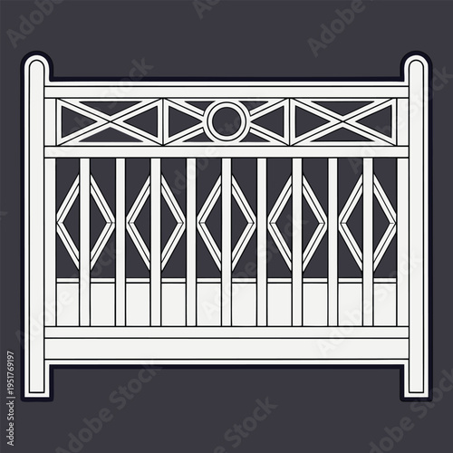 Decorative headboard with geometric pattern