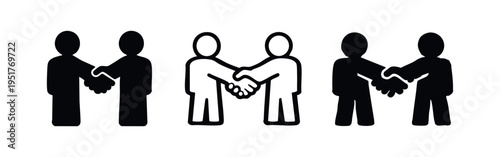 Simplified Handshake Agreement Icon Set
