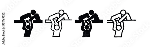 People Helping to Pull Up Icon Set