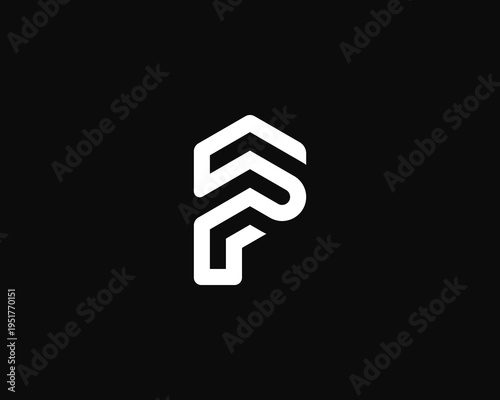 Letter P arrow logo design. Financial, growth symbol icon sign vector illustration template