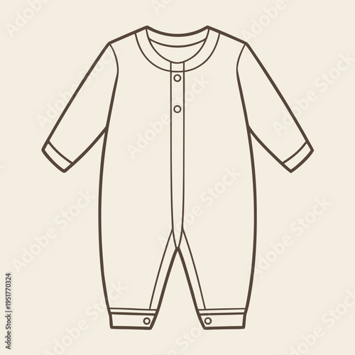 Brown line of a baby onesie baby clothes line clothing