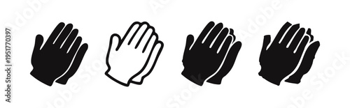 Praying Hands or Clapping Hands Icon Set Representing Faith, Gratitude, and Appreciation
