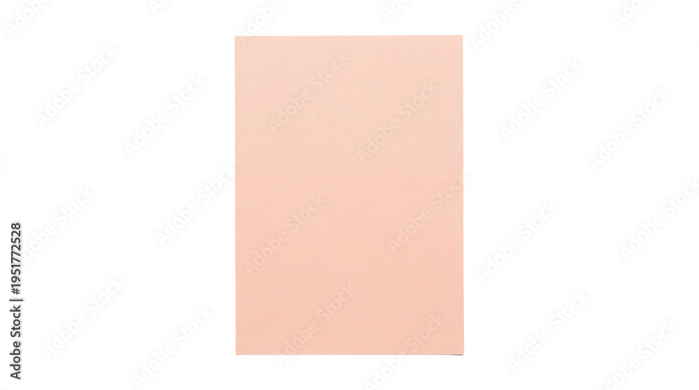 Fototapeta premium Light pink textured rectangular paper sheet isolated PNG, perfect for craft projects, stationery designs, or elegant backgrounds