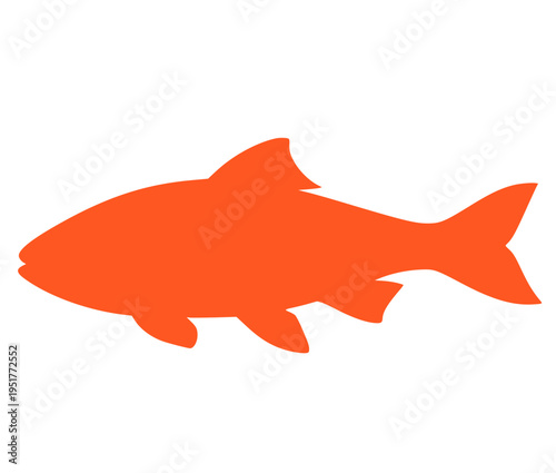 Minimalist silhouette drawing of a fish