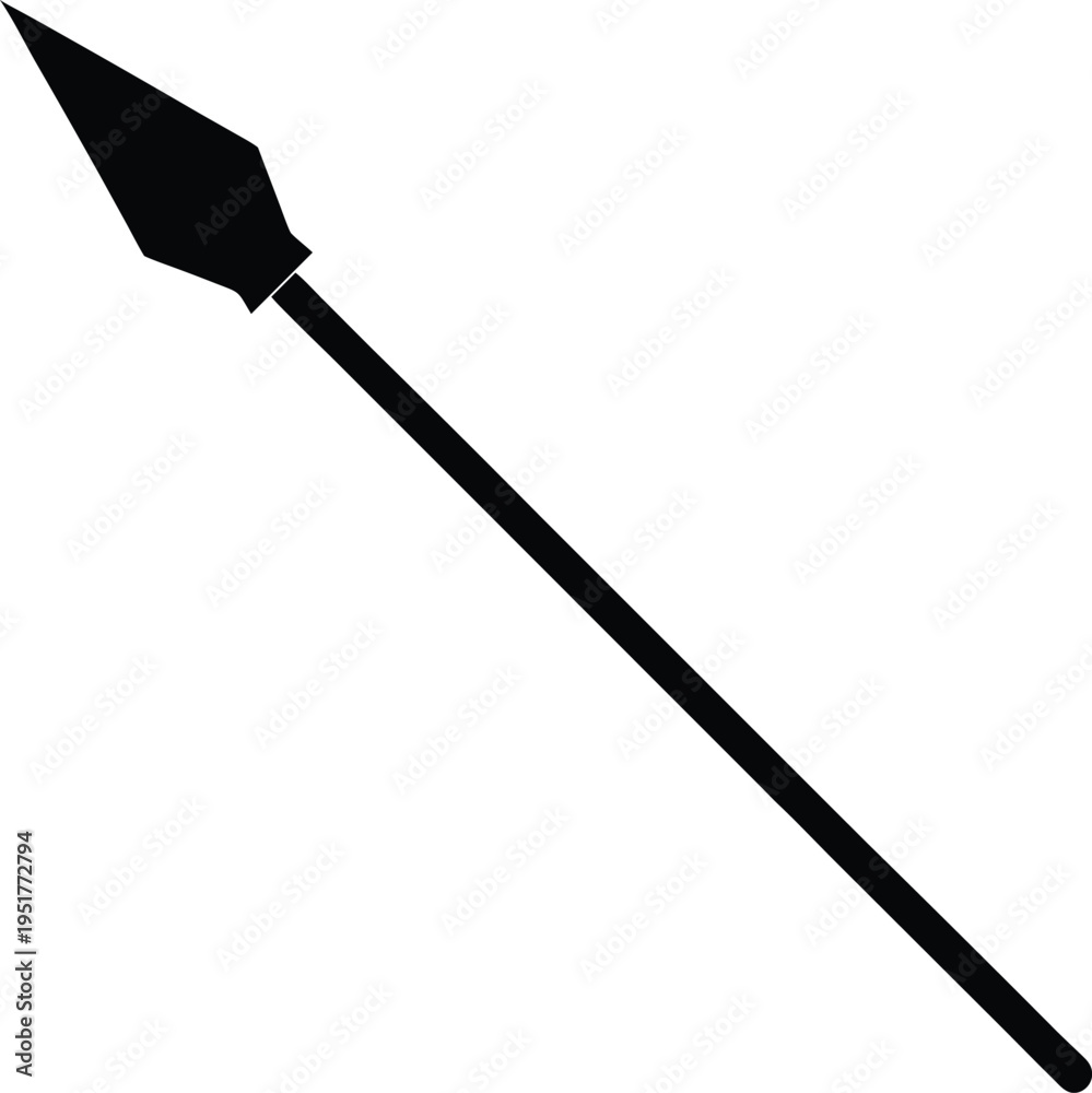 Naklejka premium spear silhouette vector art illustration, black and white design