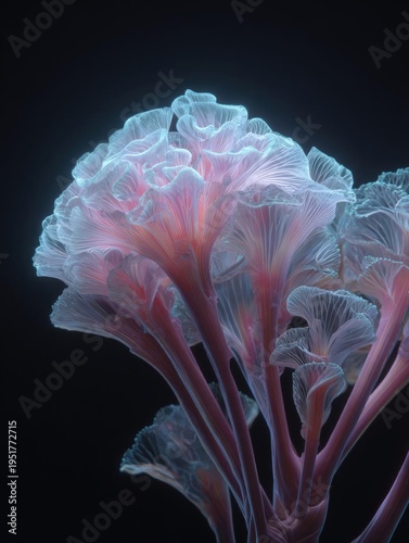 Close-up of a group of pink and white flowers. the flowers are arranged in a cluster, with the largest flower in the center and the smaller ones on either side.